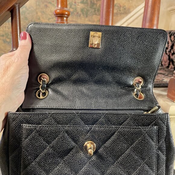 Chanel Shoulder Bag Double flap Black Caviar Leather new - Picture 12 of 16